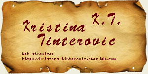 Kristina Tinterović vizit kartica